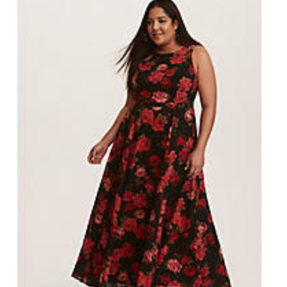 Floral chiffon maxi dress
